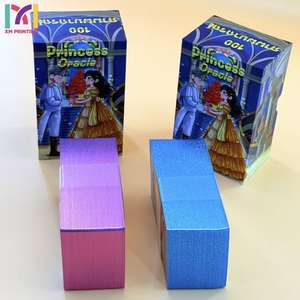 高级定制塔罗牌，带粉色和蓝色边框的卡片和富有表现力的艺术作品 - Product Image 2