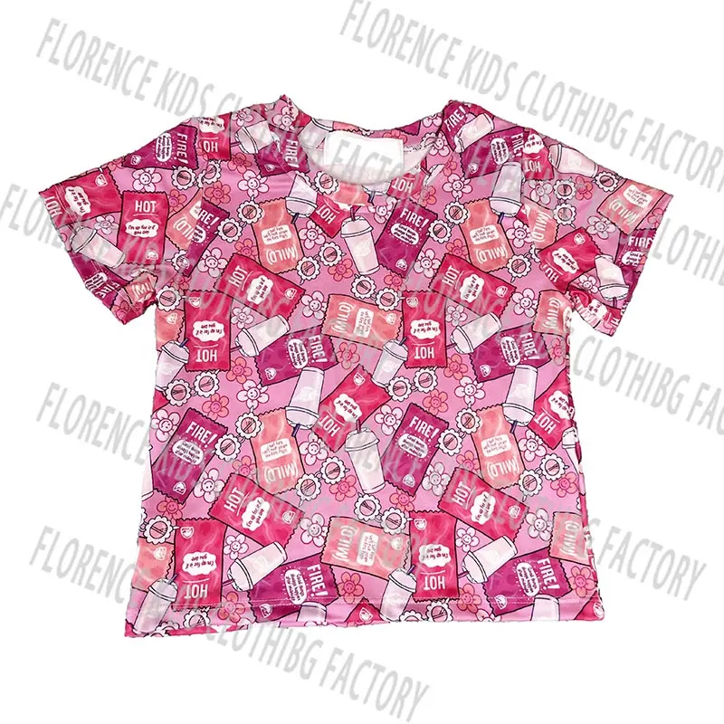 DH OEM Camisas de Ninas DBP Polyester Bambus druck Großhandel Kleinkind Tops T-Shirts für Mädchen