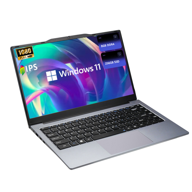 Wholesale Customize 14 Inch Business Laptop Intel N4000 Dual SSD 8GB RAM IPS 1920x1080 English Keyboard Brand New Wireless Home