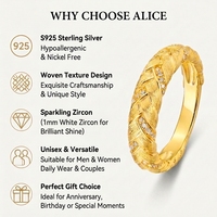 Кольцо унисекс ALICE S925 из стерлингового серебра с плетеной текстурой, с белым цирконом, роскошный подарок на свадьбу или помолвку