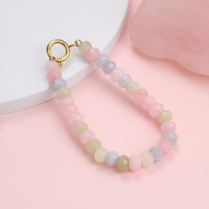 Collana con Ciondolo a Cuore con Perline Arcobaleno Pastello, Chiusura in Acciaio Inossidabile, Gioielli di Moda Stratificati <span class=keywords><strong>per</strong></span> Donne, <span class=keywords><strong>Regalo</strong></span> Quotidiano e <span class=keywords><strong>per</strong></span> Feste - Product Image 5