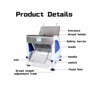 Machine à trancher le <span class=keywords><strong>pain</strong></span> électrique automatique, épaisseur réglable 12 mm, facile à utiliser pour la pâte à sourde, les hamburgers, les baguettes, usage en boulangerie - Product Image 3