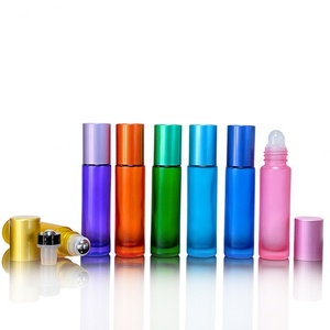 Botella de Vidrio Esmerilado Transparente de 5ml 10ml con Tapa de Bambú y Plástico, para Perfume y Aceite Esencial, con Bola de Acero, Venta al por Mayor - Product Image 5