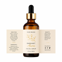 Étiquettes d'emballage circulaires personnalisées pour cosmétiques, shampooings, parfums, en vinyle PET transparent, résistantes à l'eau, en rouleau