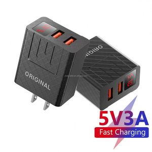 LED Power Display Dual USB Travel <b>Adapter</b> Android Quick Charger QC3.0 Universal Mobile Phone Fast <b>Charging</b> Head - Product Image 3