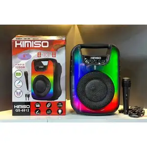 QS-6812 New KIMISO 8inch Speaker Small TWS Good Quality Speaker With Battery 1800 MAH Color Lights wired microphone