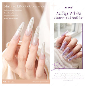 JTING Gel de construction pour ongles, Gelée transparente blanche laiteuse effet verre, Base blanche laiteuse nude, Gel dur pour extension d'ongles, Sans HEMA ni TPO - Product Image 5