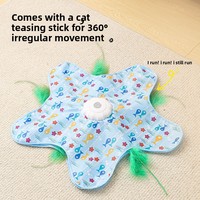 Jouet pour chat d'intérieur électrique automatique en plastique, intelligent, rotatif, sonore, pour la chasse transfrontalière, stimulant et anti-ennui