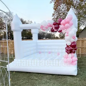 New arrival Commercial Inflatable White Jumping Bouncer Castle Bounce House White Bounce Castle With Ball Pit