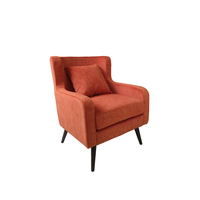 Fauteuil rembourré de style moderne avec coussin assorti, fauteuil de salon confortable à dossier haut, canapé simple en tissu pour hôtel, appartement