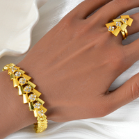 Ensemble de bijoux éthiopien plaqué or, ensembles de bijoux africains, boucles d'oreilles/bague/collier en or, Érythrée/Habesha, mariage pour femmes