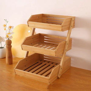 Sıcak satış bambu meyve sebze depolama sepeti ev sebze sepeti ürün depolama kafesleri 3 katmanlar - Product Image 1