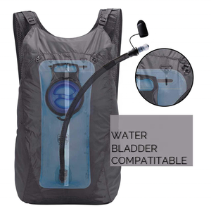 Có thể gập lại siêu nhẹ Ba lô tốt nhất ánh sáng du lịch Ba lô ngày tăng túi DHP-030 Đen - Product Image 2