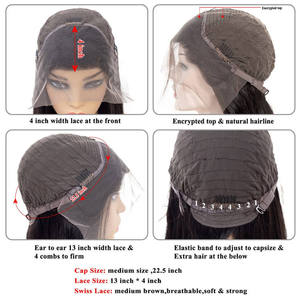 Perruque en dentelle transparente avec design vague d'eau HD, cheveux humains brésiliens Remy, longueur longue 26 pouces - Product Image 5