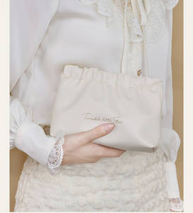 LOGO personnalisé sac de maquillage rouge à lèvres en cuir Pu froissé pour portefeuille pochette de voyage trousse de maquillage petit mini sac de rangement cosmétique - Product Image 4