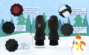 Gants chauffants USB rechargeables pour enfants, mitaines en polyester à piles pour garçons et filles, pour le ski et le snowboard - Product Image 3