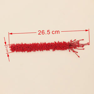 Écusson Applique Brodé de 26cm avec Frange en Cristal Dentelle en Forme de Chenille pour Embellissement de la Patte Avant des Vêtements - Product Image 3