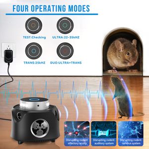 Rongeur à <span class=keywords><strong>ultrasons</strong></span> Repousser les souris Rats Écureuils avec <span class=keywords><strong>ultrasons</strong></span> et lumières stroboscopiques Lutte antiparasitaire pour maison Grenier Garage Sous-sol - Product Image 2