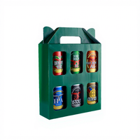 Boîte cadeau personnalisée pour bière en gros, 6 bouteilles, boîte à vin en papier ondulé biodégradable réutilisable et élégante avec poignée