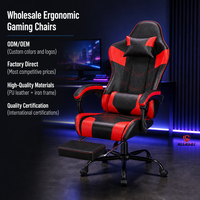 Chaise de jeu inclinable ALINUNU en gros avec repose-pieds pour salle de jeu, chaise d'ordinateur ergonomique en cuir PU