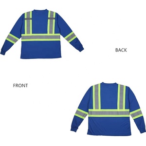 Lange Mouw Reflecterend Veiligheidsshirt Bouwwerk Shirts Koningsblauw Hi Vis Safety Shirt - Product Image 5