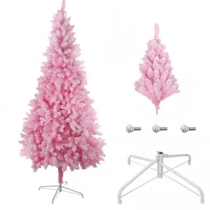 Unterstützen Sie gemischte Charge 8ft Full und Fluffy Artificial Pink Snow Frosted Weihnachts baum