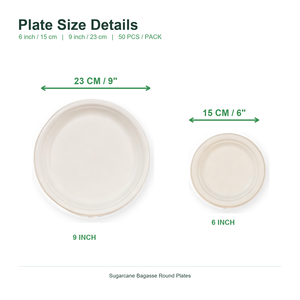 Sugarcane Bagasse Plates 6 Inch Biodegradable Dessert Appetizer Plates for Bakery Party - Product Image 5