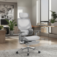 Chaise de bureau ergonomique de luxe moderne à dossier haut, entièrement en maille, réglable en hauteur, confortable, pour personnes de grande taille