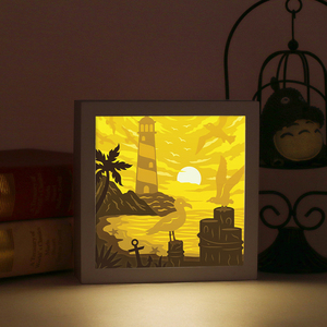 Lámpara 3D Decoración de Pared para Habitación Infantil Marcos Caja de Sombra Faro Marino Gaviota Luz Nocturna LED Lámparas de Pared para el Hogar - Product Image 5
