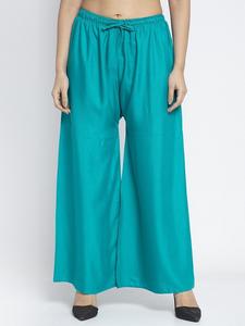 Pantalon évasé formel personnalisé en soie/coton/rayonne pour femme, coupe ample, longueur intégrale, avec cordon de serrage, respirant et infroissable, idéal pour l'été - Product Image 3