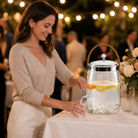 Distributeur de boissons commercial en libre-service avec robinet, en PET transparent, robuste, pour restaurants, buffets, traiteurs