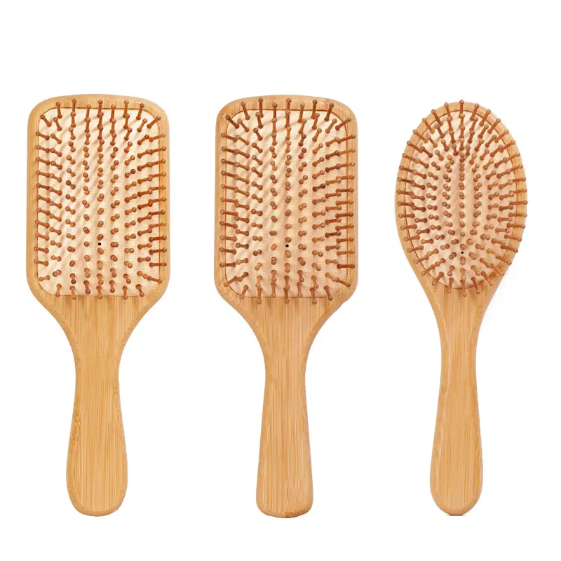 Commercio all'ingrosso/personalizza massaggio spazzole per capelli in legno di bambù naturale spazzola per capelli in legno