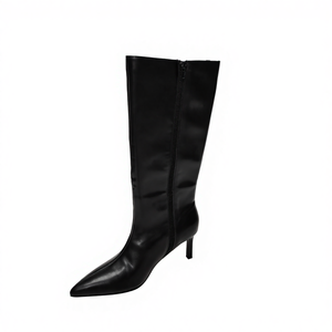 गर्म बिक्री महिलाओं के शीतकालीन शरद घुटने-उच्च नुकीले पैर की ऊँची एड़ी के शीर्ष एड़ी जेप बूटेलियन डिजाइन पु चमड़े का ओम/ओडम कस्टम - Product Image 2