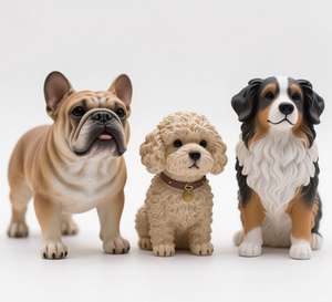 Statue de <span class=keywords><strong>chien</strong></span> en résine Collection-<span class=keywords><strong>Bouledogue</strong></span> français, caniche standard et berger <span class=keywords><strong>allemand</strong></span> Figurine de table pour la maison - Product Image 1