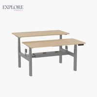Bureau d'ordinateur de bureau à commande électrique de style moderne de haute qualité réglable en hauteur avec cadre de bureau pour moniteur de levage vers le bas