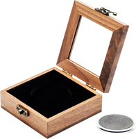 Boîte de présentation pour pièces de monnaie en bois de noyer, avec charnières et accessoires en bois, 8400 pièces, boîte d'emballage pour pièces de monnaie en bois.