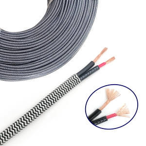 <span class=keywords><strong>Cable</strong></span> de Altavoz de Dos Vías de Alta Calidad, 14 AWG OFC, 100-300W, <span class=keywords><strong>2</strong></span> Núcleos, Cubierta Plana de PVC Negra, Funda de Nailon - Product Image 1