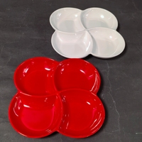 Assiettes en mélamine A5 de 8,5 pouces, incassables, écologiques, à 4 compartiments séparés, pour fruits et collations, idéales pour les fêtes - Vente en gros