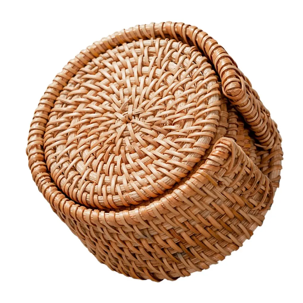 Natuurlijke Geweven Placemats Groothandel Rotan Theepot Pad Coaster Rotan Placemats En Onderzetters Rotan Coaster