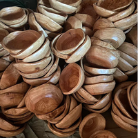 Bol décoratif en bois sculpté à la main, en bois naturel, pour servir des salades, des bonbons et des fruits
