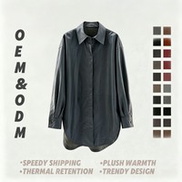 Chemisier en cuir pour femme, personnalisable en usine, en peau de mouton importée, à simple boutonnage, fendu, long, imperméable, toutes saisons