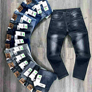 Jeans <span class=keywords><strong>Boyfriend</strong></span> da Uomo in Denim Chiaro Ricamati a Vita Media Casual Streetwear per Uso Quotidiano - Product Image 2