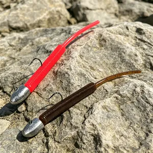 Señuelo de Pesca Spinpoler Light Rock, 50mm, TPR, Flotante, Micro Cebo, Luminoso, Suave, Cola Recta, Microbait, Mini Light Game, Ajing <span class=keywords><strong>Worm</strong></span> - Product Image 6