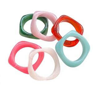 Trendy Acrylic Luxury <b>Resin</b> Bangles Best With Aperture Setting In Green Blue And Teal Colors Unisex Fashion Jewelry for Woman - Product Image 4