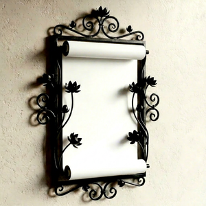 Iron Floral Wall Plaque Rectangle Home Decoration Wrought Metal Craft <b>Painting</b> Digital Printing - Product Image 1