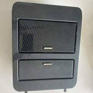 Caja de almacenamiento y soporte para vasos para camiones y SUV Chevy GMC 2007-2014, plástico con textura de fibra de carbono - Product Image 1