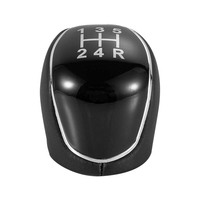 Poignée de levier de vitesses en cuir 5/6 vitesses pour Ford Focus Mondeo Kuga C-Max S-Max Galaxy 2007-2021 Noir Argent Accessoires intérieurs