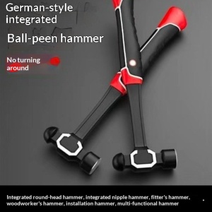 German style integrated round head hammer high carbon steel claw hammer woodworking special non-U-turn multifunctional hammer - Product Image 1