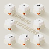 Lampe de nuit à bouton LED créative blanc chaud à gradation avec autocollants amusants pour la maison, le bureau et les chambres à coucher.