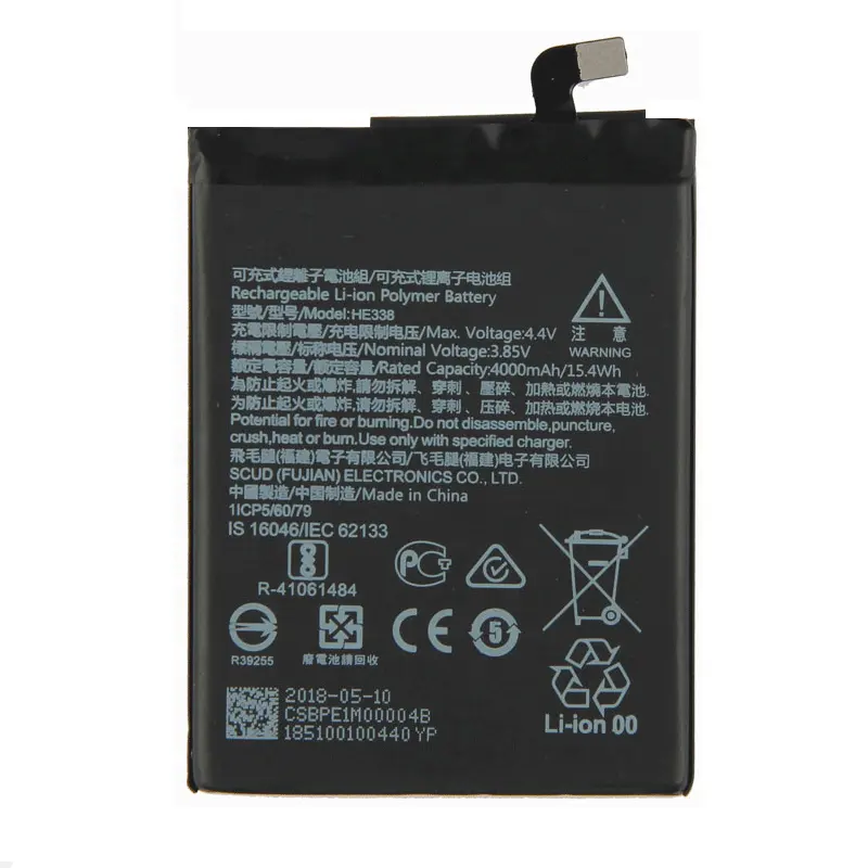 3,85 V Original akku HE338 (TA-1029, TA-1007) Für Nokia 2 BPE1M00001B Handy-Akku 4000 MAh